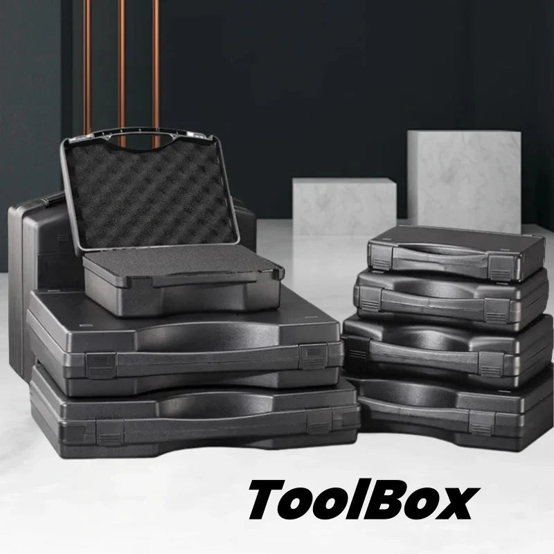 Multifunctional Hardware Toolbox, Portable Plastic Tool Case | Heavy-Duty Waterproof Instrument & Notebook Storage Box