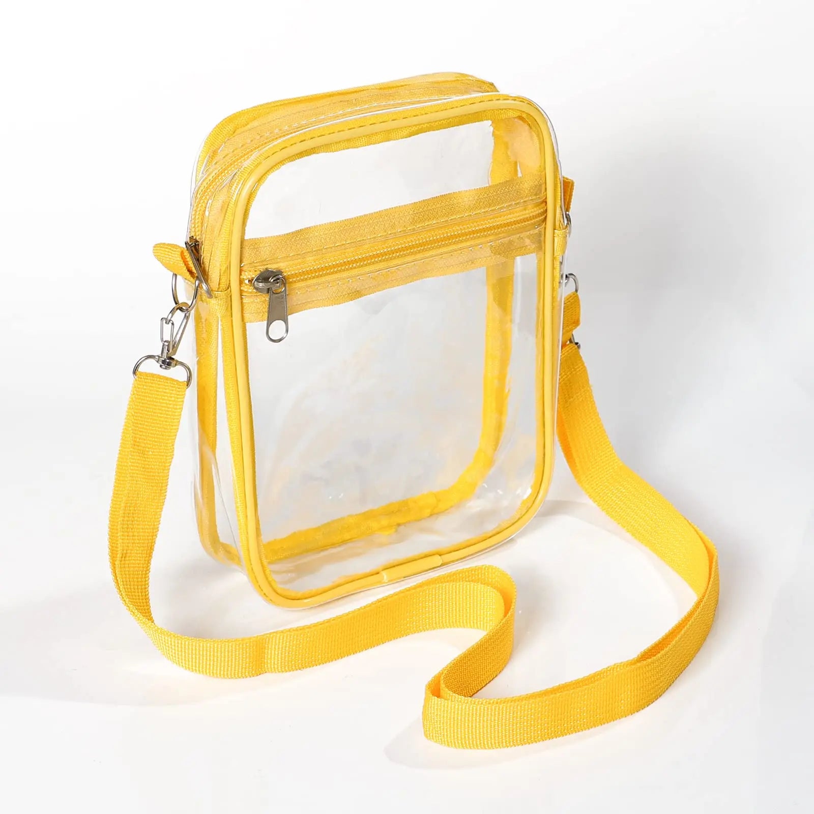Women Clear PVC Shoulder Bag Stadium Approved Transparent Concert Crossbody Bag With Front Pocket Casual Lightweight Handbag