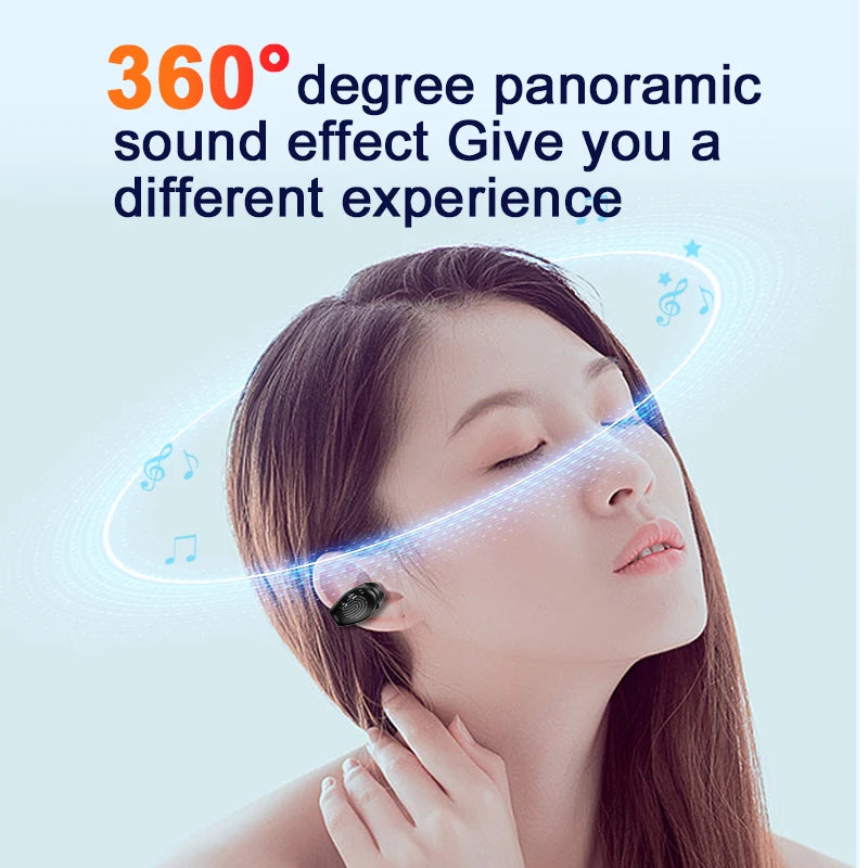 TWS Wireless Bluetooth Headphones Bone Conduction Headset HiFi Stereo Music Ear Clip on Ear Earring Sports Earbuds With Mic