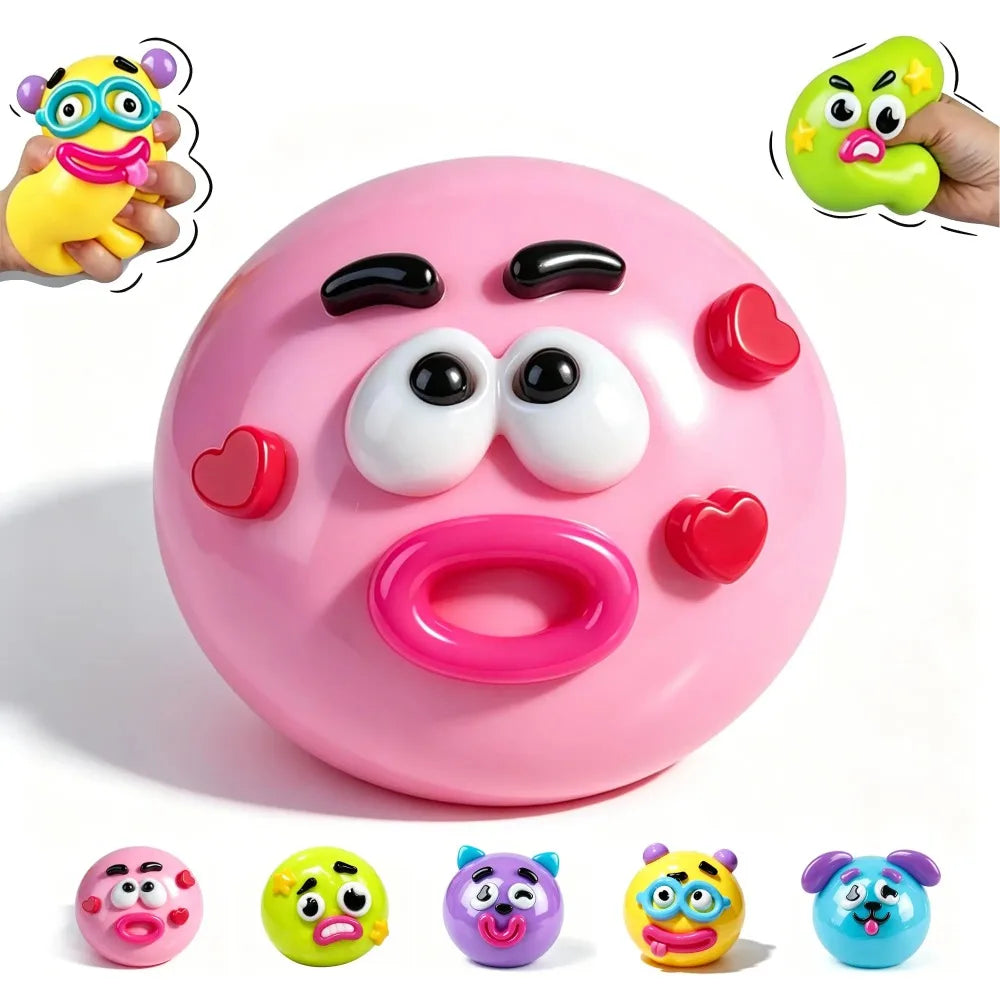 Curiosities NEW Smushers Squishy Dog Face Swap Toy Soft Moldable Cute Slow Rise Squeeze Relaxing Sensory Play for Kids