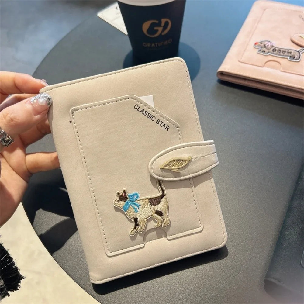 Cartoon Animals Design RFID Passport Cover Embroidered Dogs Ticket Clamp Cute Passport Cover Waterproof Material