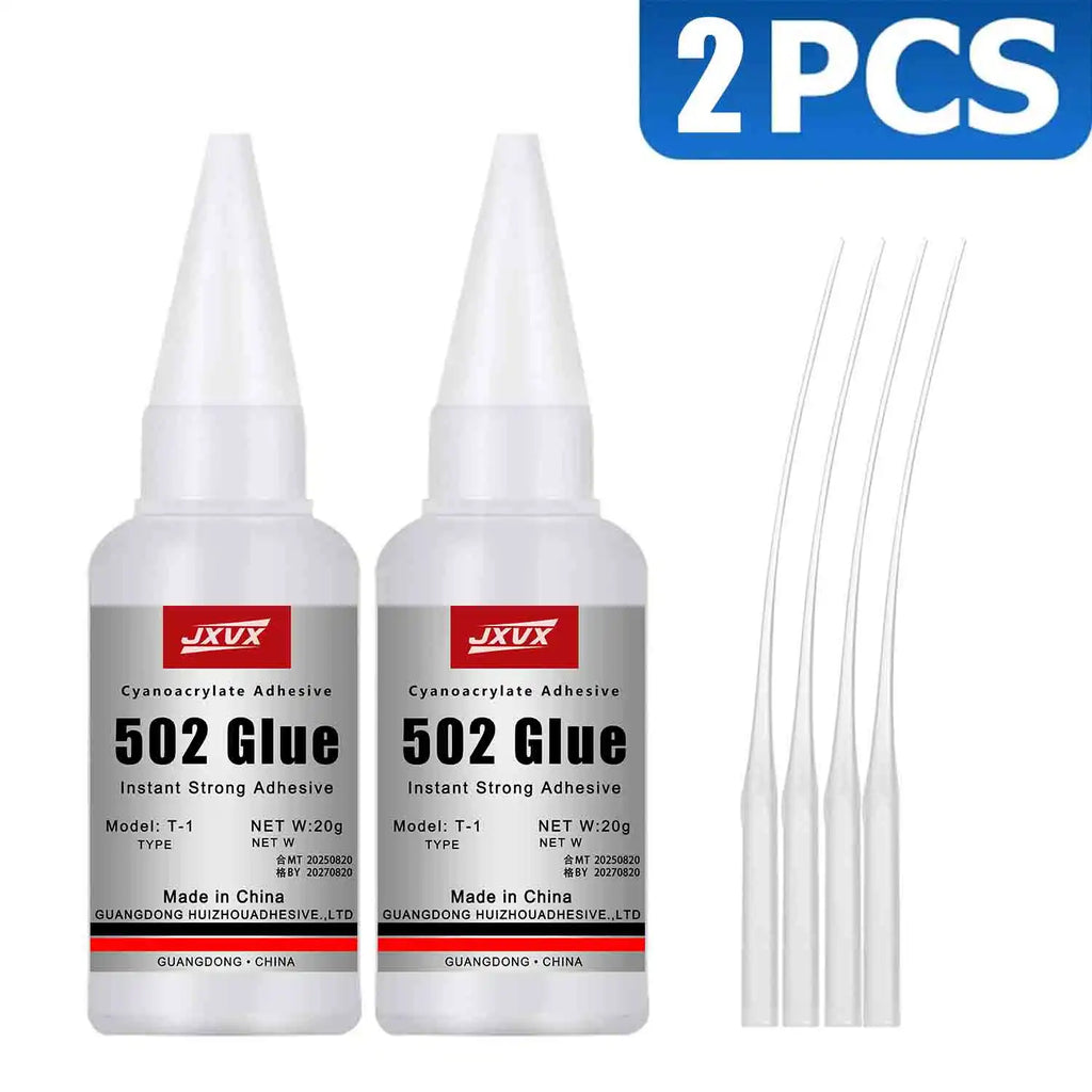 20g (0.7oz),502 Super Glue Instant Quick-drying Cyanoacrylate Adhesive Leather Rubber Wood Metal Strong Bond Liquid Glue Tool,Stationery Store Gel 502 Instant Strong Glue,With precision distributor,1-5pcs.