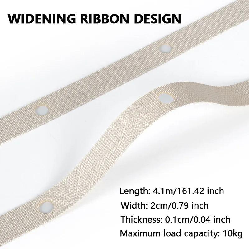 Portable Travel Clothesline 4.1M with 41 Hanging Holes Windproof Anti-Slip No-Drill Laundry Line for Car Hotel Camping Indoor