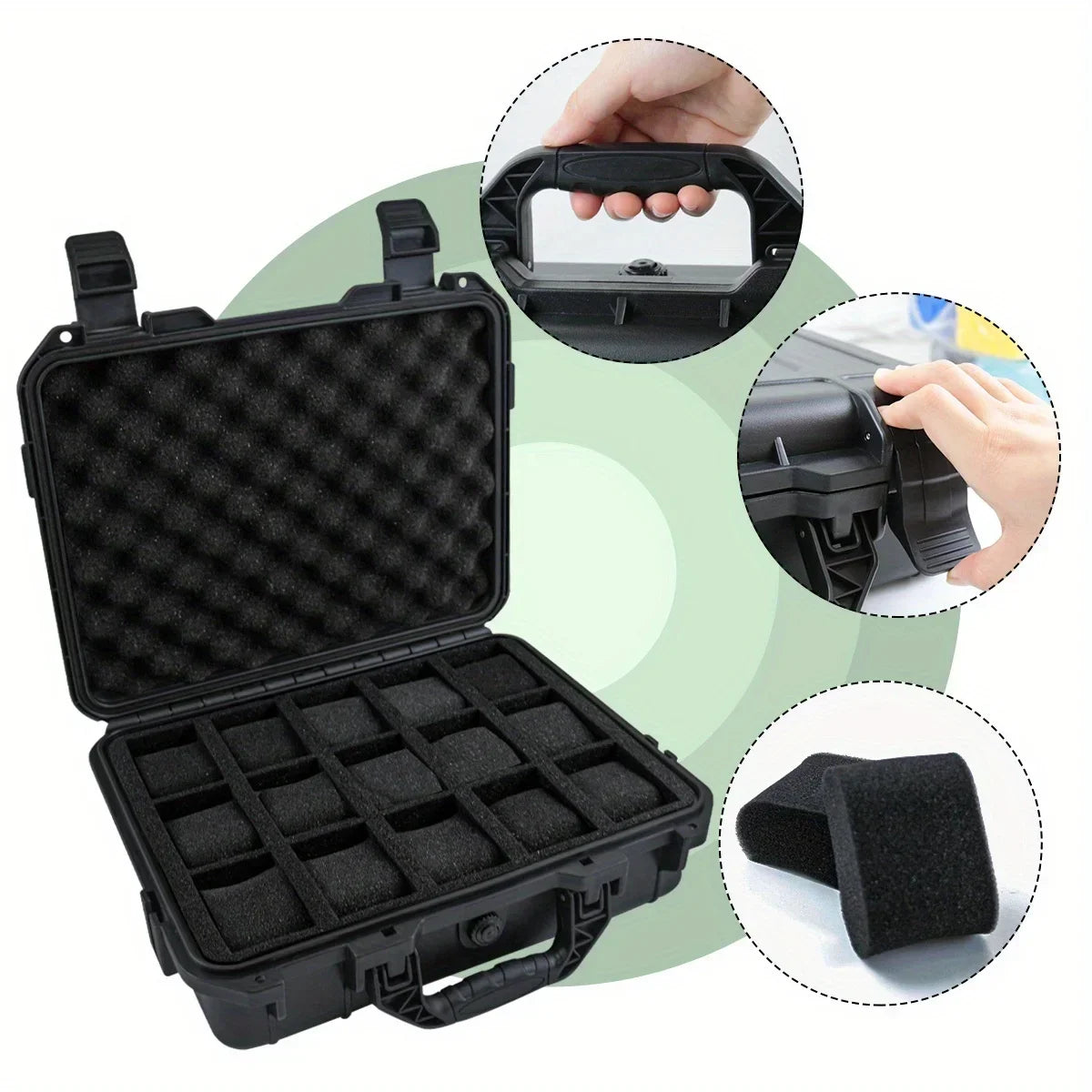 8/10/15 Slots Hard Protective Case with Sponge Waterproof Watch Storage Box  Moisture-Proof Collector Organizer