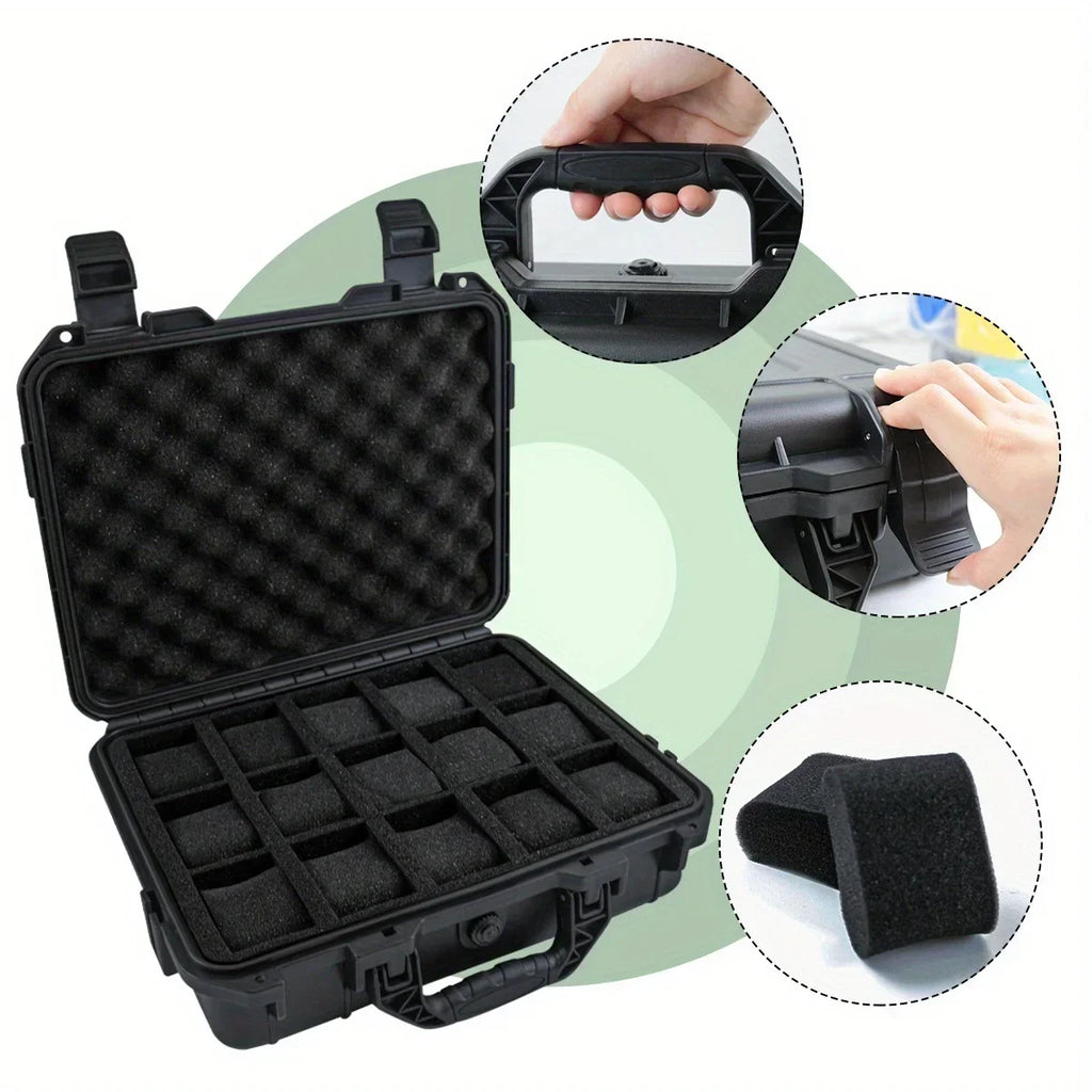 8/10/15 Slots Hard Protective Case with Sponge Waterproof Watch Storage Box  Moisture-Proof Collector Organizer