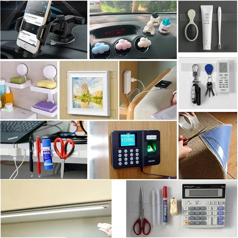 1M Double-Sided Tape: Waterproof & Reusable, Transparent Adhesive Stickers for Home/Bathroom DecorationB3626A