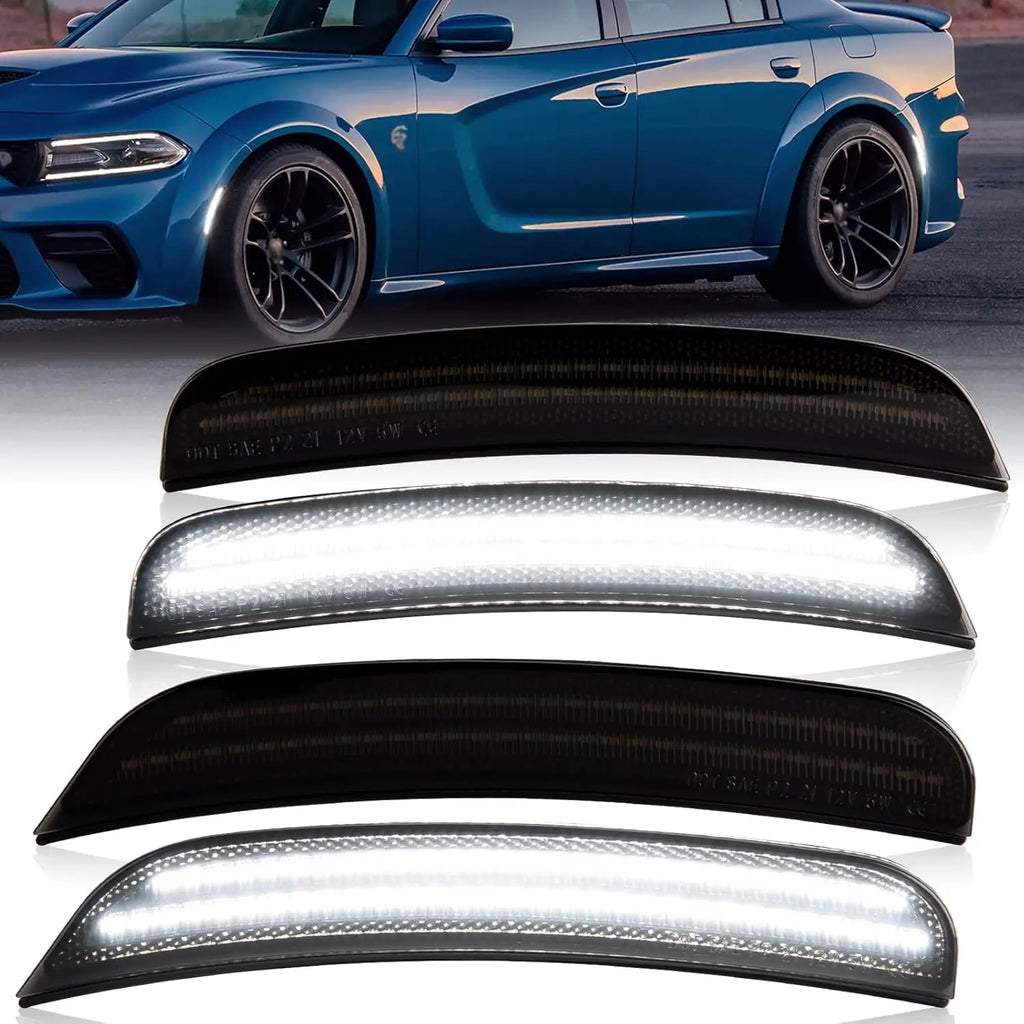 Car Side Marker Light Front Rear LED Lamps For Dodge Charger 2015 2016 2017 2018 2019 2020 2021 2022 2023 Auto Fender Lamp