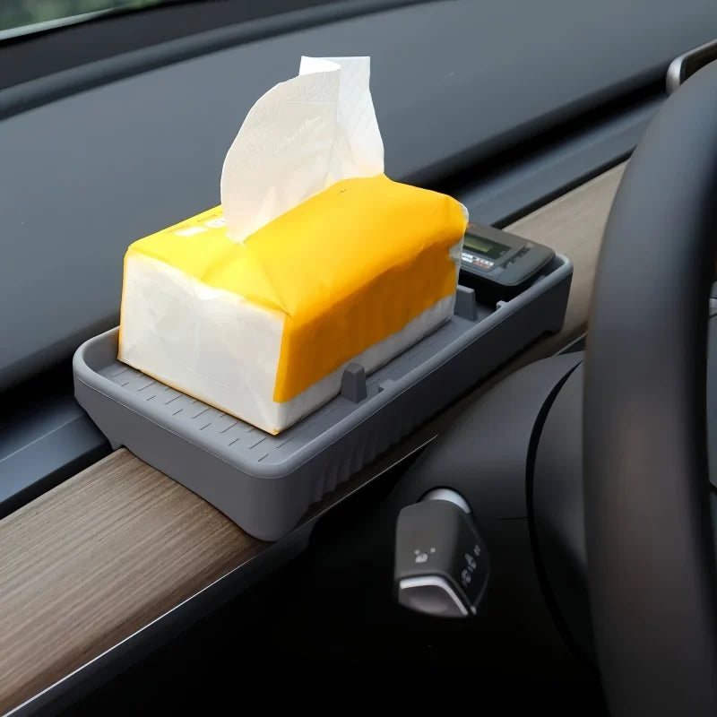 For Tesla Model YL/Model 3 Highland/Model Y Juniper 2025+ High Quality Durable Silicone Console Phone ETC Storage Tray Organizer