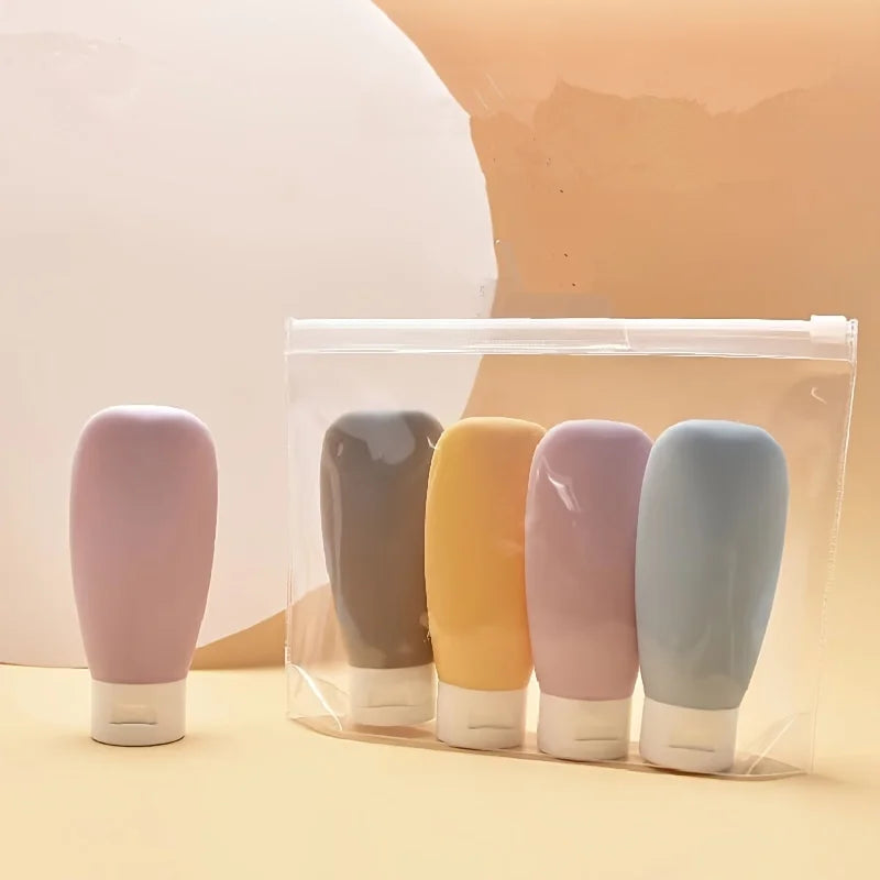 1set, Leak-Proof Squeeze Bottles for Travel Toiletries - Refillable Cosmetic Containers for Shampoo, Conditioner, Lotion