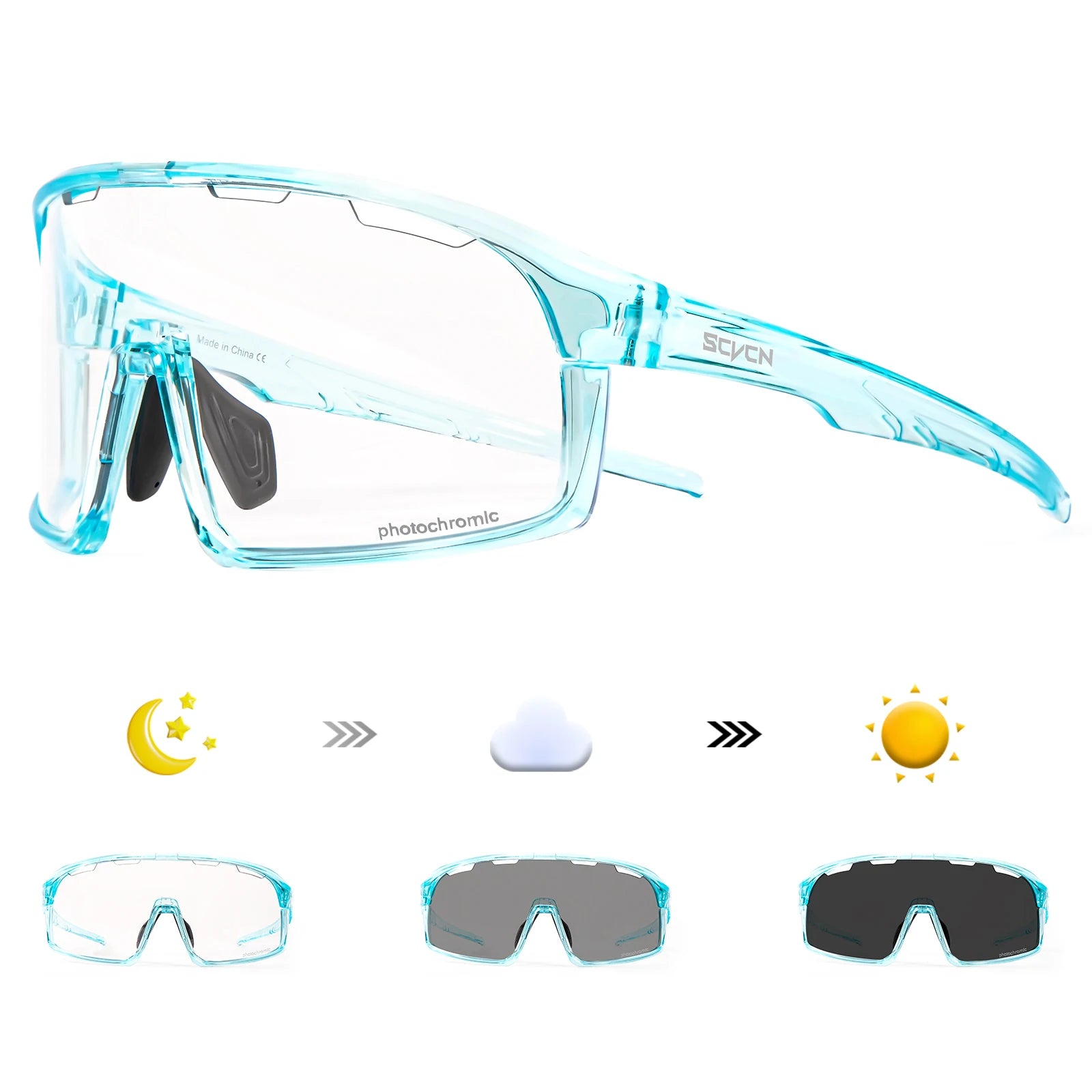 SCVCN Photochromic Sunglasses Cycl Men UV400 Eyewear Sports MTB Outdoor Goggles Bicycle UV400 Women Cycling Glasses Sunglasses