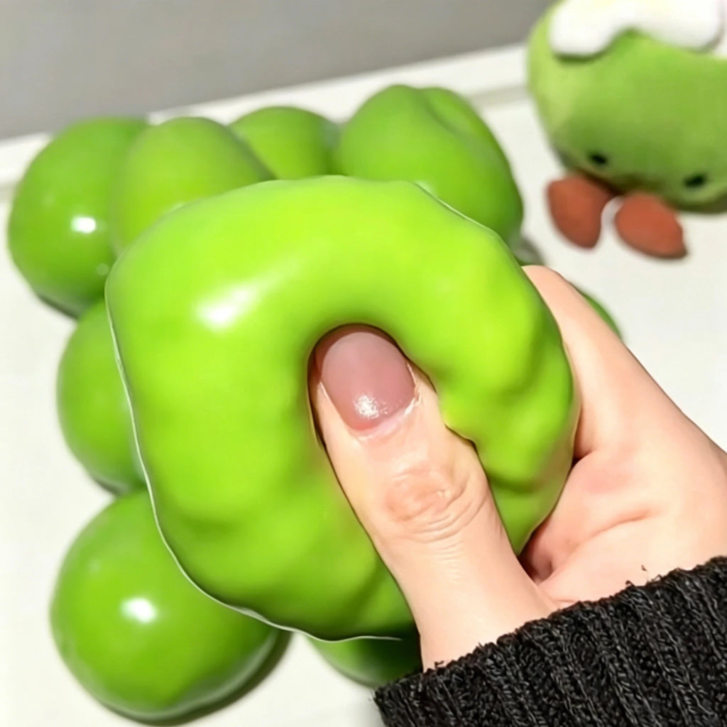 2026 New Handmade Crispy Mango Stress Ball Squeeze Toy Color Changing Mango Squishy Fidget Ball ASMR Sensory Stress Relief Toy