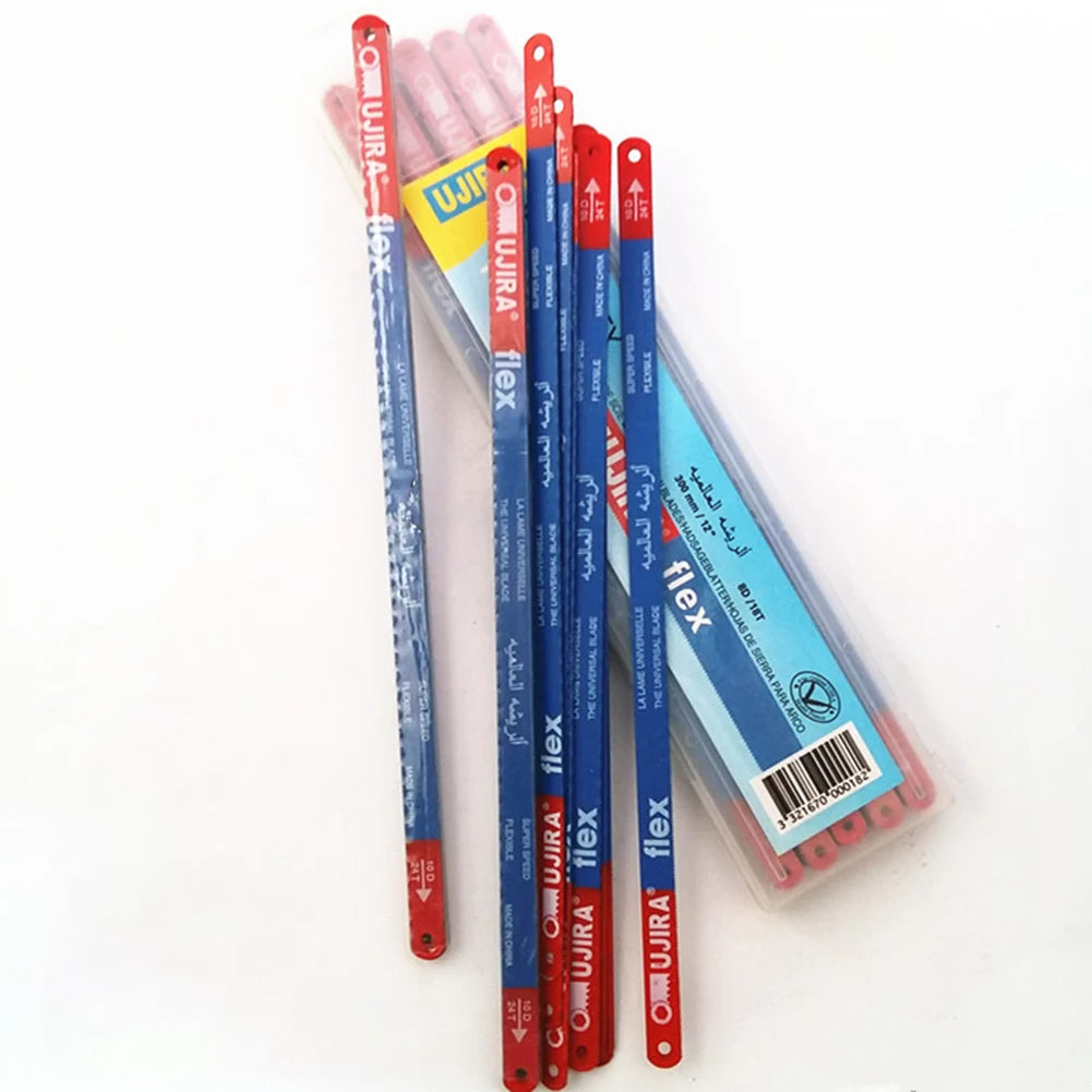 10PCS Hacksaw Blade 300mm Hand Saw Blades 14T/18T/24T Bi-Metal For Meat Wood Cut Flexible Steel Folding Saw Blades Cutting Tools