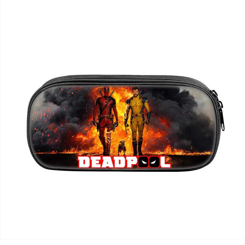 Popular Movies Deadpool Pencil Cases Fun Cartoon Anime Pen Box Bag for Student Big Capacity School Supplies Zipper Pencilcases
