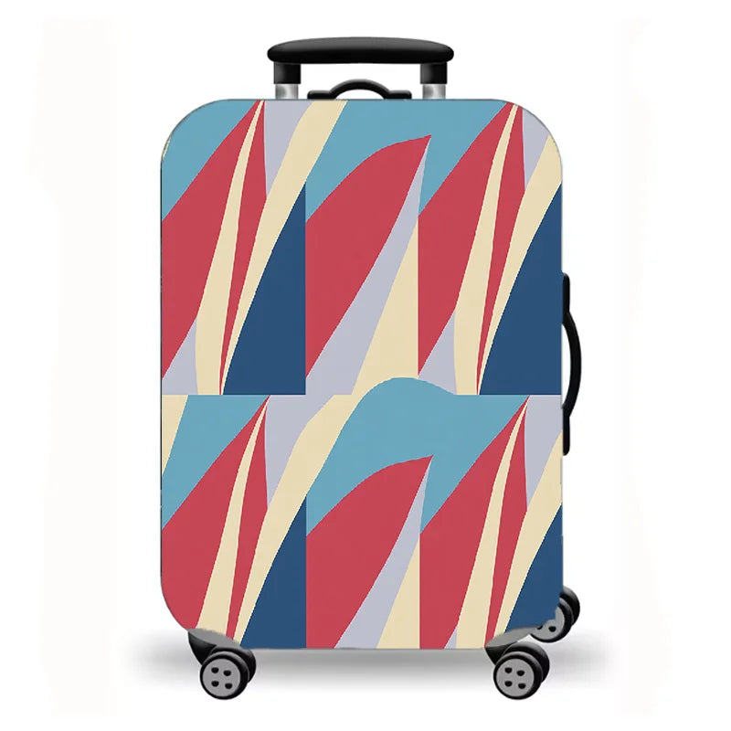 Luggage protective cover, retro printed elastic suitcase protective cover, retro floral pattern.