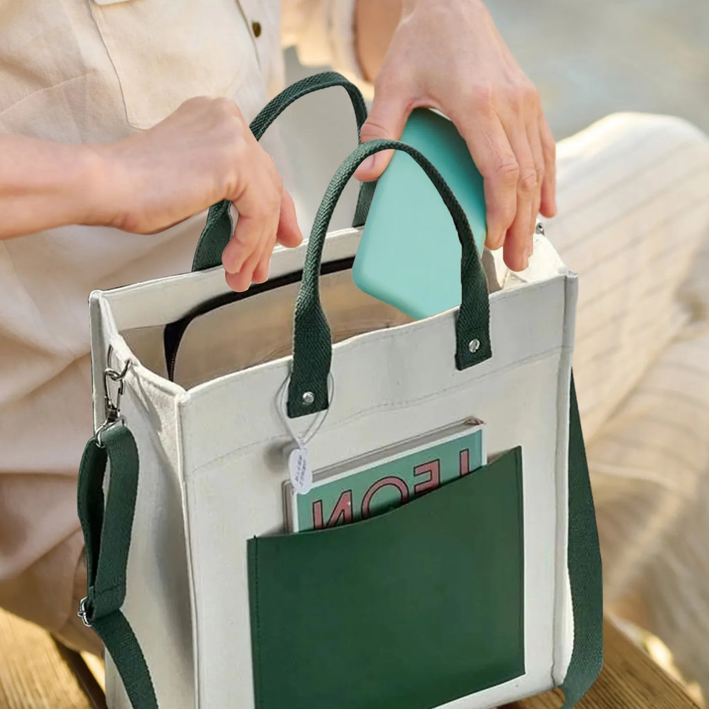 Large Capacity Three-Dimensional Canvas Bag Versatile Tutoring Bag Teaching Bag Student Canvas Bag Multifunctional