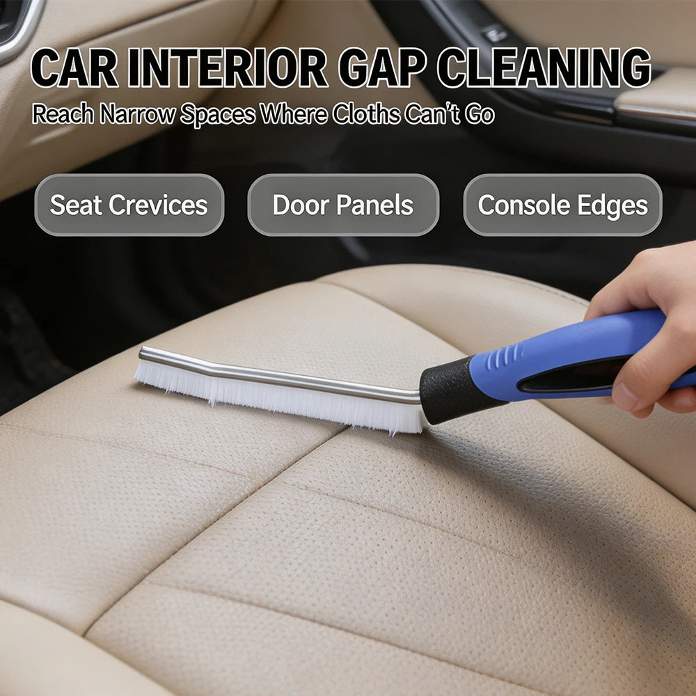 Car Gap Cleaning Brush Stiff Bristles Auto Interior Detailing Crevice Cleaner Scratch Free for Seat Engine Bay cleaning tools