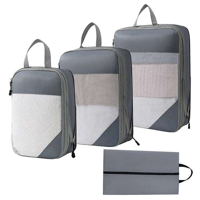4pcs/set Portable Travel Packing Bag Thickened Waterproof Clothes Compression Storage Bag Shoes Clothes Travel Bags Packing Cube