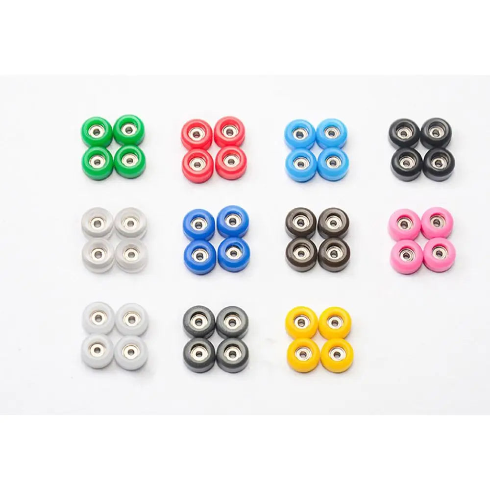 4Pcs Durable Professional Bearing Wheel Urethane PU Metal Fingerboard Wheels CNC Mini Finger Skate Board Accessory