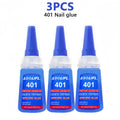 5PCS 401 Instant Nail Glue 20g - Quick Drying Super Adhesive for False Nails & Nail Tips