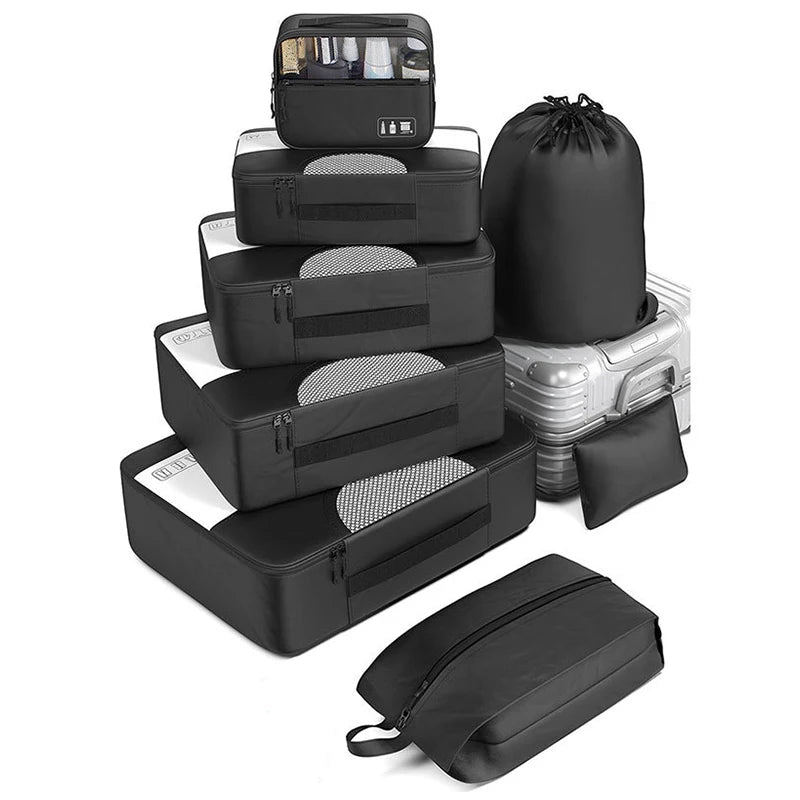 High Quality Travel Bag Sets 8 Pieces Waterproof Luggage Organizer Pouch Clothes Separation Organizer Bag Portable Packing Cubes