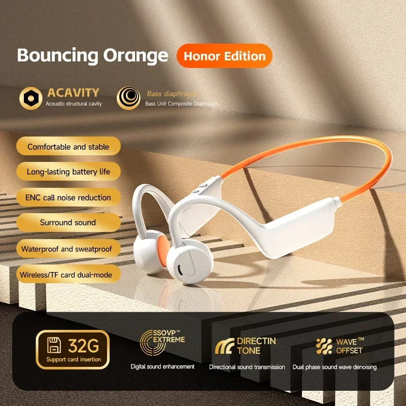 IPX8 Bone Conduction Headphones Wireless Waterproof Swimming Sports Headset Bluetooth 5.4 With Mic For Exercise Fitness 2026
