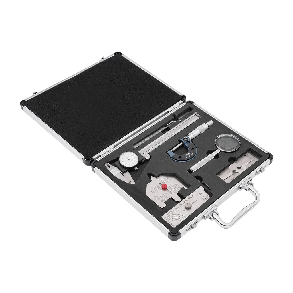 Weld Inspection Gauge Set 7-Piece, Stainless Steel Welding Inspection Tool Kit, Bevel Angle Height Width Measurement for Boiler Bridge