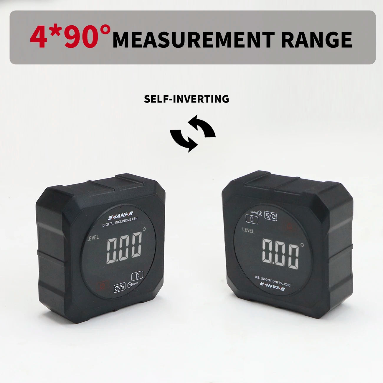 SHANHR Touch Control Magnetic Level Box Digital Angle Gauge Protractor Measuring Tool