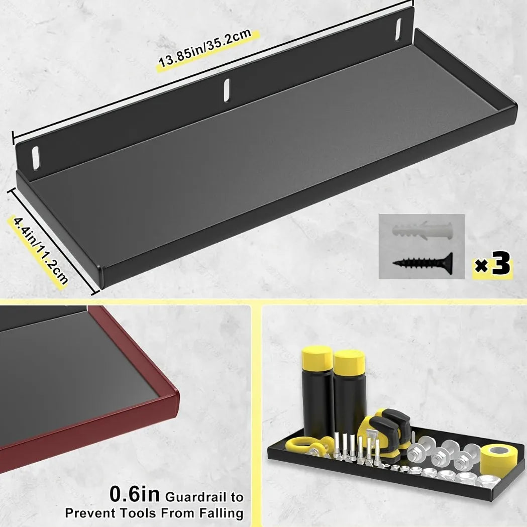 Metal Tool Organizer Wall Mount for Storage of Screwdrivers, Pliers, Hammers, and Wrenches in Workshop