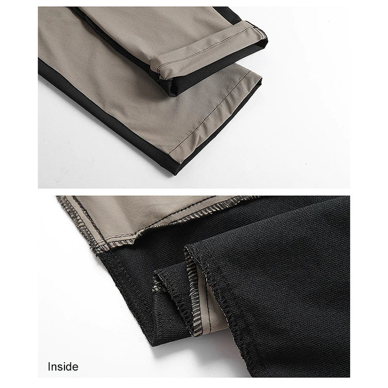 Outdoor Quick Drying Pants For Men Sports Breathable Spring Hiking Pants Elastic Casual Camping Fishing Trousers Splicing Colors
