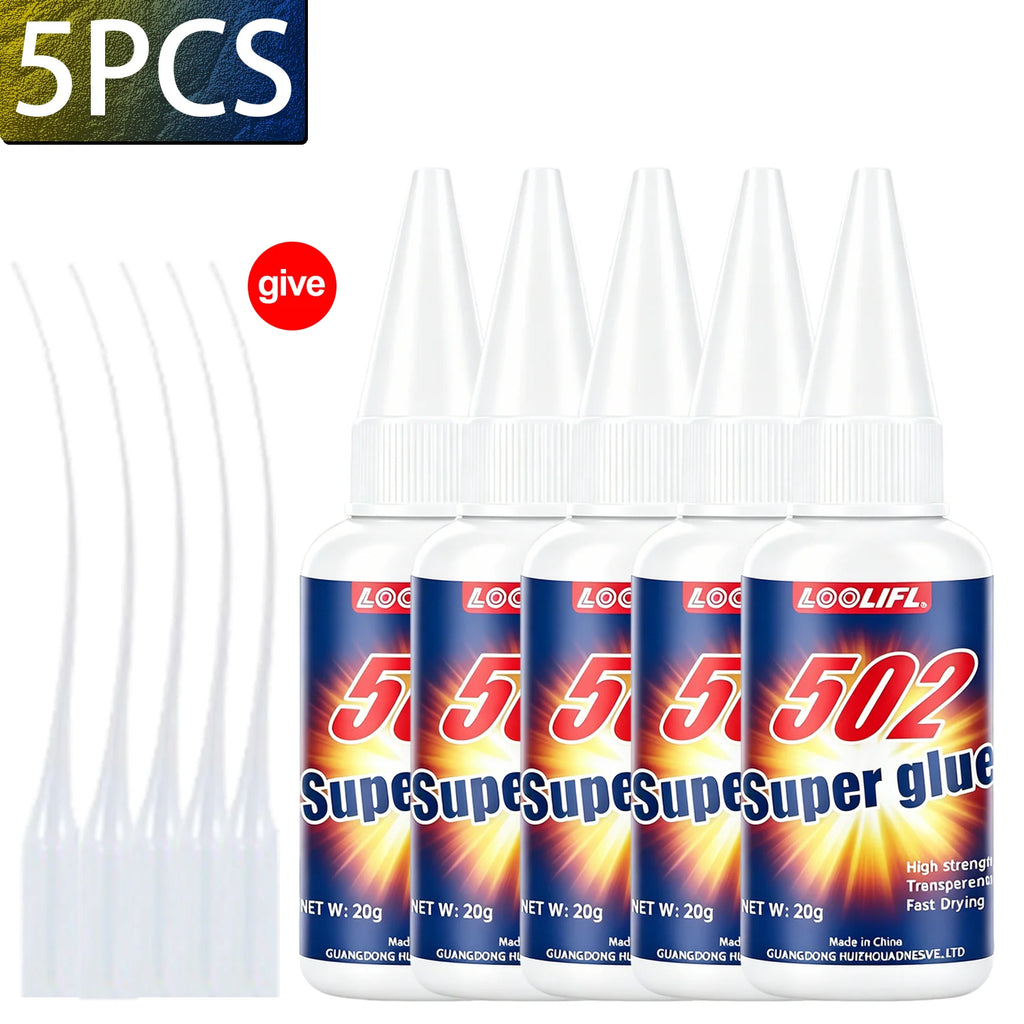 Fast Drying 502 Super Glue Instant Strong Bond Clear Adhesive For Metal Plastic Wood Glass Ceramic Rubber Industrial Hardware