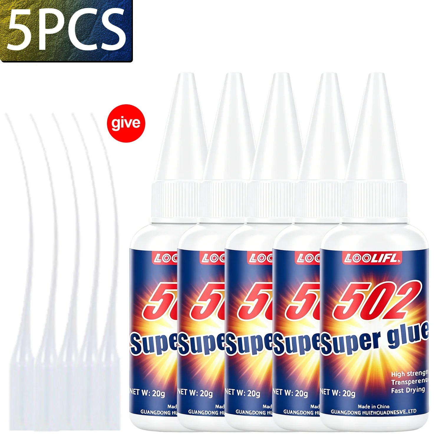 Fast Drying 502 Super Glue Instant Strong Bond Clear Adhesive For Metal Plastic Wood Glass Ceramic Rubber Industrial Hardware