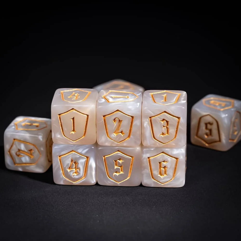 7Pcs Shield D6 Game Dices 6 Sides D6 Cubes New Design 16mm Standard Polyhedral Dice Set for Tabletop Role Playing Board Games