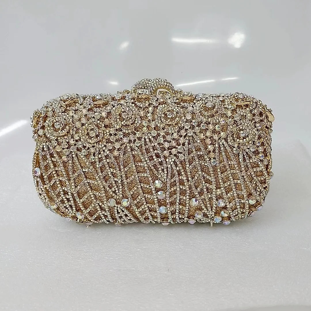 Sparkling Party Bags Luxury Banquet Wedding Engagement Full Diamond Crystal Bag Girl Birthday Photo Clutch Bag Rhinestone Purse