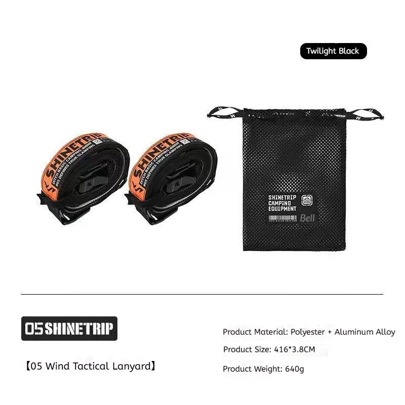 SHINETRIP Multi-Functional Tactical Guy Rope Strap 4M Adjustable Bold Windproof Tent Canopy Strap for Outdoor Camping Hiking