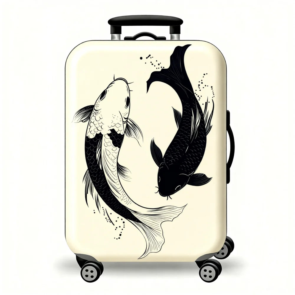 Leisure style animal series oil painting printing luggage cover, elastic washable travel trolley case protective cover
