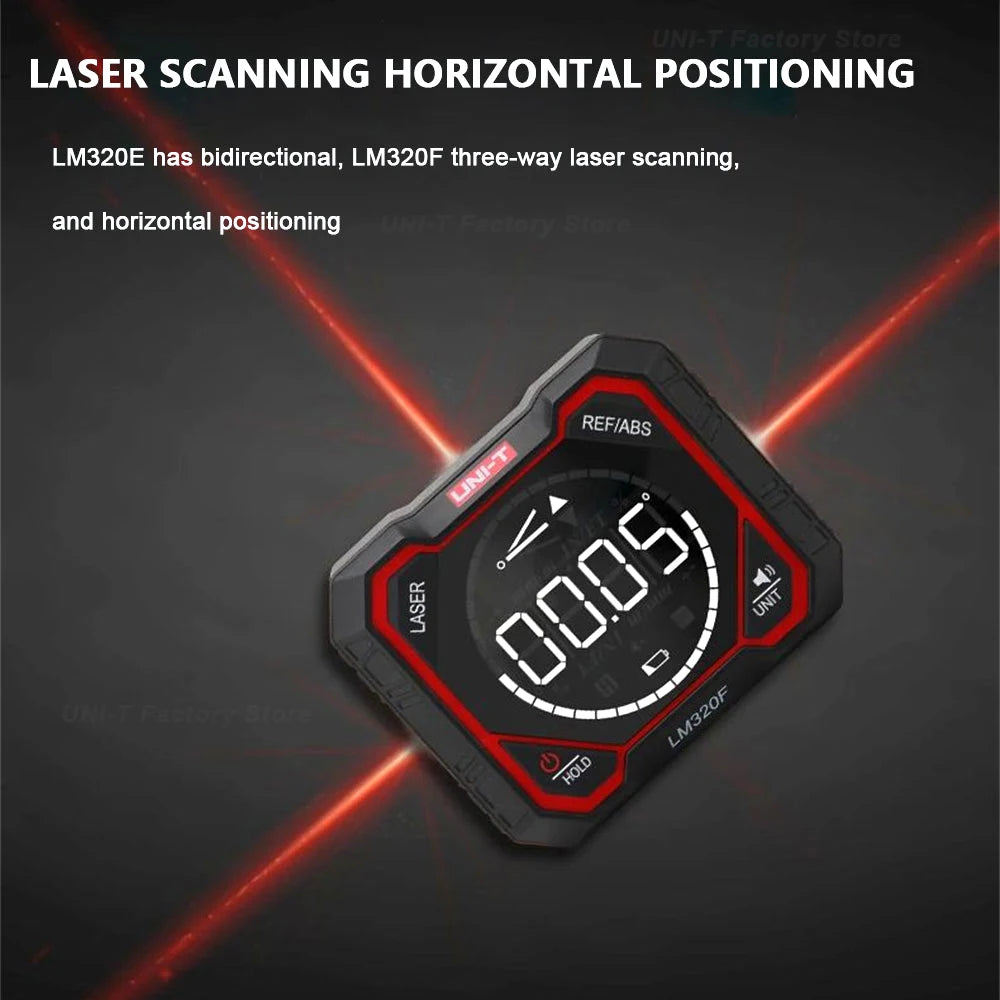 UNI-T LM320F/E/D Digital Inclinometer Laser Angle Meter High Precision 4x90° Relative & Absolute  Measure Magnetic Inclinometer