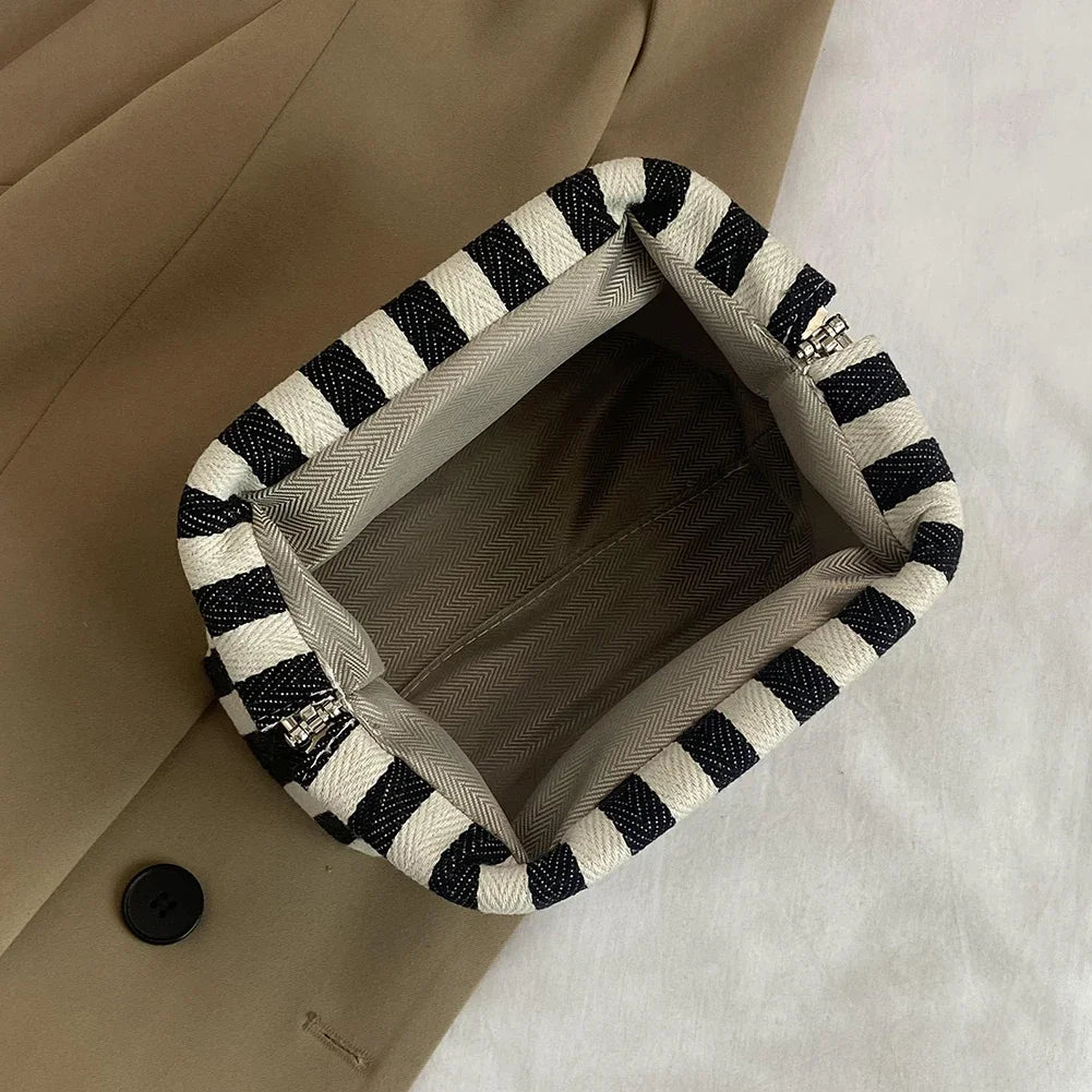 Summer Woven Crochet Purses for Women Beach Clutch Handbags 2024 Dumpling Hobo Casual Colorblock Bag Ladies Ruched Cloud Purse