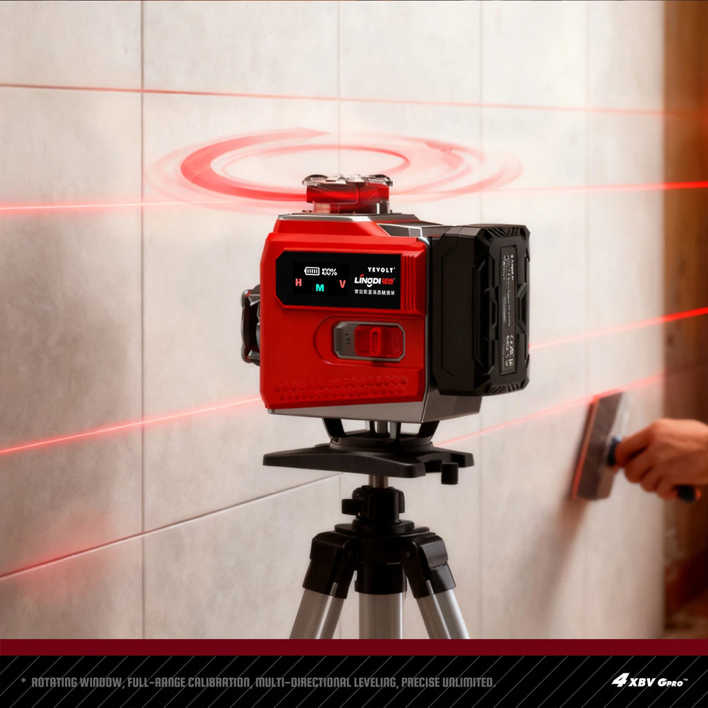 YEVOLT 16-Line Laser Level (Red/Green Beam Choices) 360° Rotatable Bottom & Laser Window Touch Panel Operation Power Display
