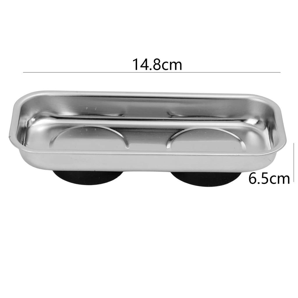 2/1Pcs Magnetic Tray Stainless Steel Magnetic Parts Round and Rectangular Trays Screw Wrench Organizing Hardware Accessories