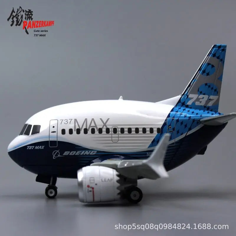 Panzerkampf Boeing 737 Max Diecast Alloy Airplane Model 70104PA Original Factory Livery Cute Series For Collectors Display