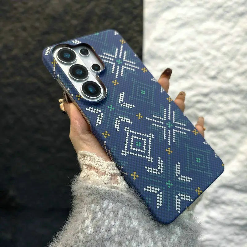 For Samsung S26 Ultra Frameless Ultra Thin PC Case For Magsafe Magnetic Slim Carbon Fiber Pattern Cover for Galaxy S25 Plus S26+