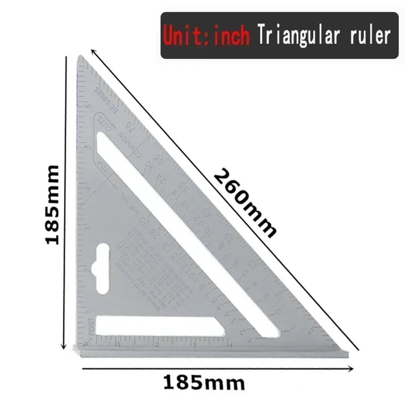 Triangle Ruler  Aluminum Alloy Angle Protractor Speed Metric Square Measuring Ruler For Building Framing Tools Gauges