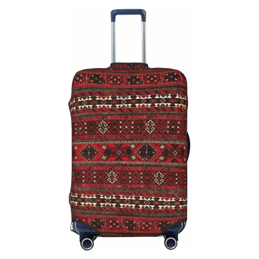 Vintage Turkish Kilim Suitcase Cover Washable Bohemian Geometric Diamond Tribal Ethnic Art Luggage Covers Protector