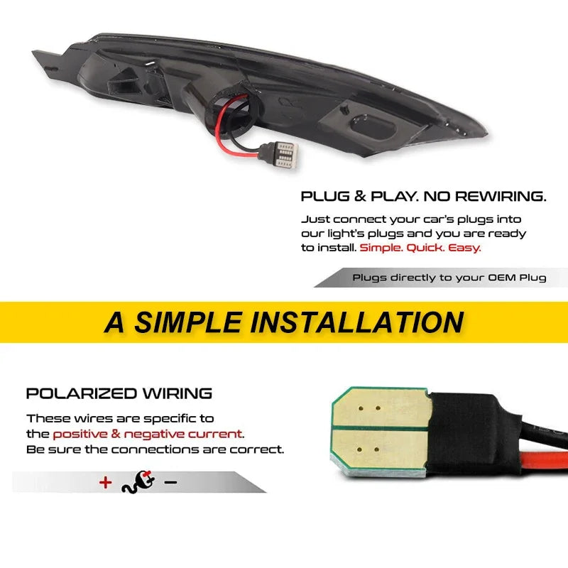 For Mazda RX-8 Front Side Marker Light  Assembly Amber Turn Signal Lamp/Driving Lights/Parking Lights 2004-2008 12V