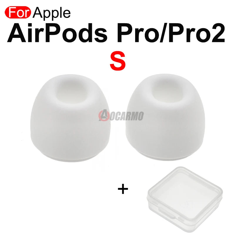 Aocarmo For Apple AirPods Pro 1/2 Pro2 Earphone Silicone Soft Plug Dust Prevention Pressure Reduction Rubber Sleeve A2083 A2084