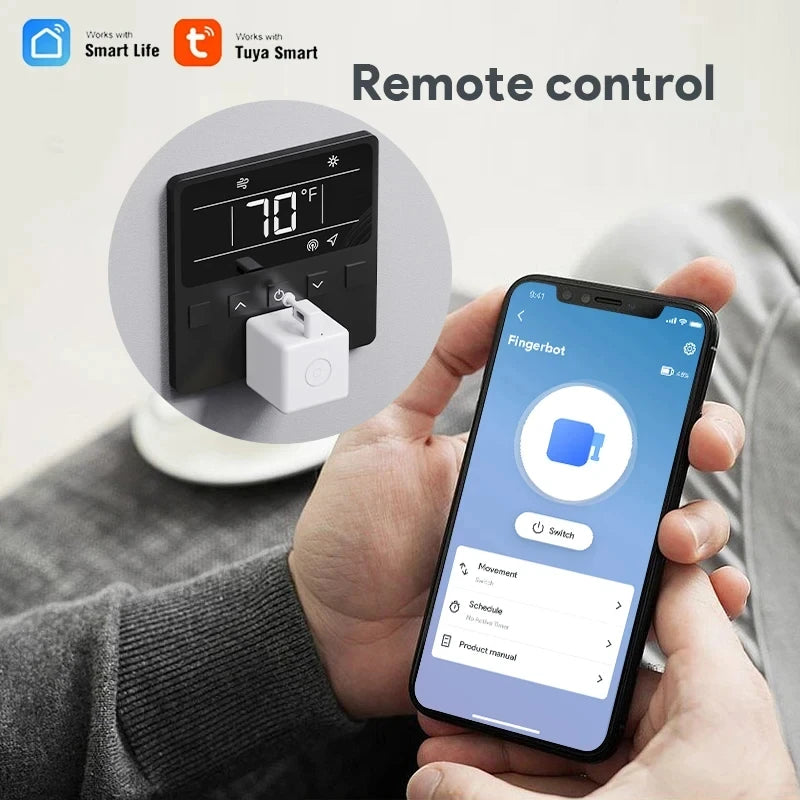 Tuya Smart Touch Finger Robot ZigBee 3.0 Chargeable Switch Button  Pusher Bot Remote Control App Support Alexa Google Home Alice