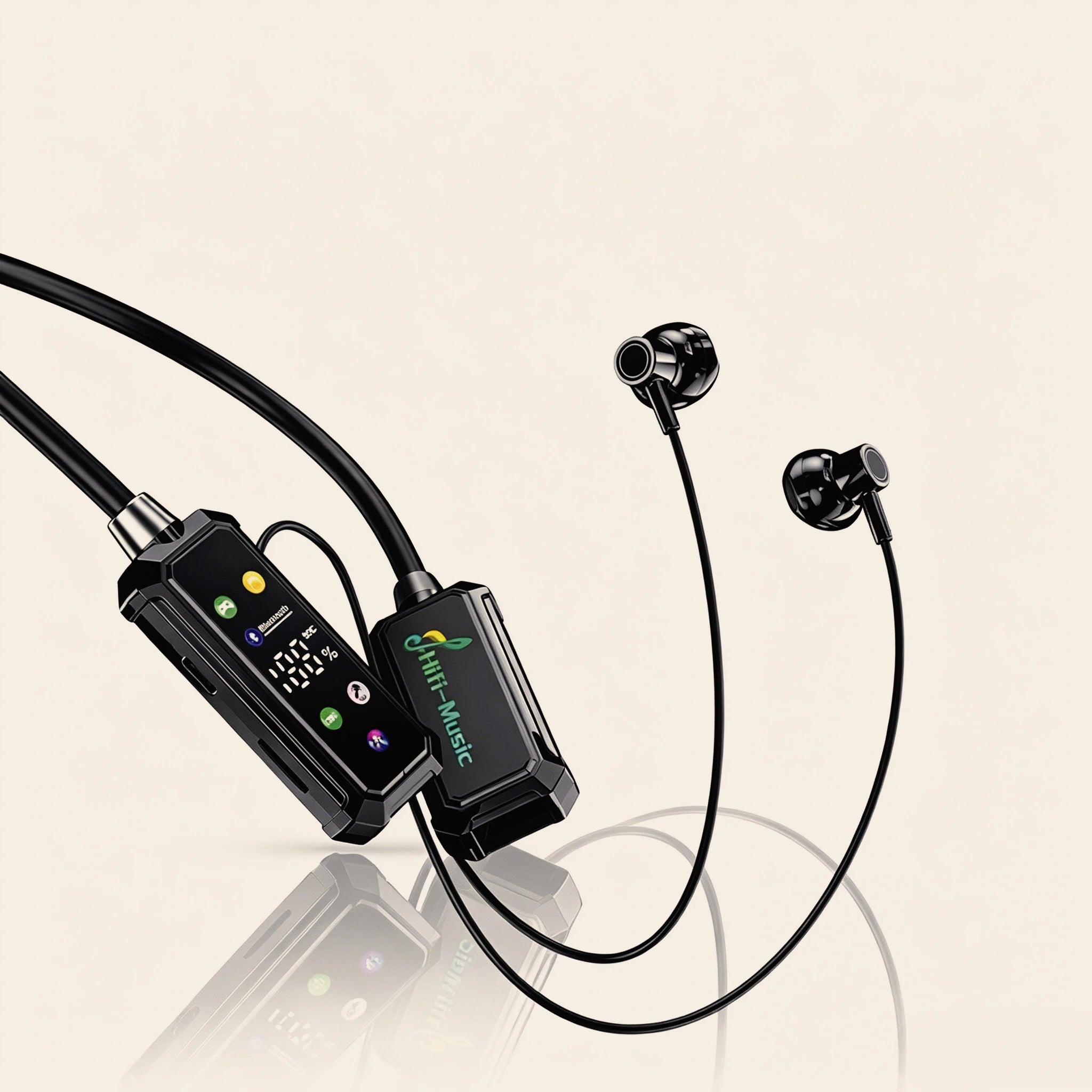 Portable Bluetooth 5.3 Neckband Wireless Headset with Built-In Color Display Screen Extended Battery Design Perfect for Sports