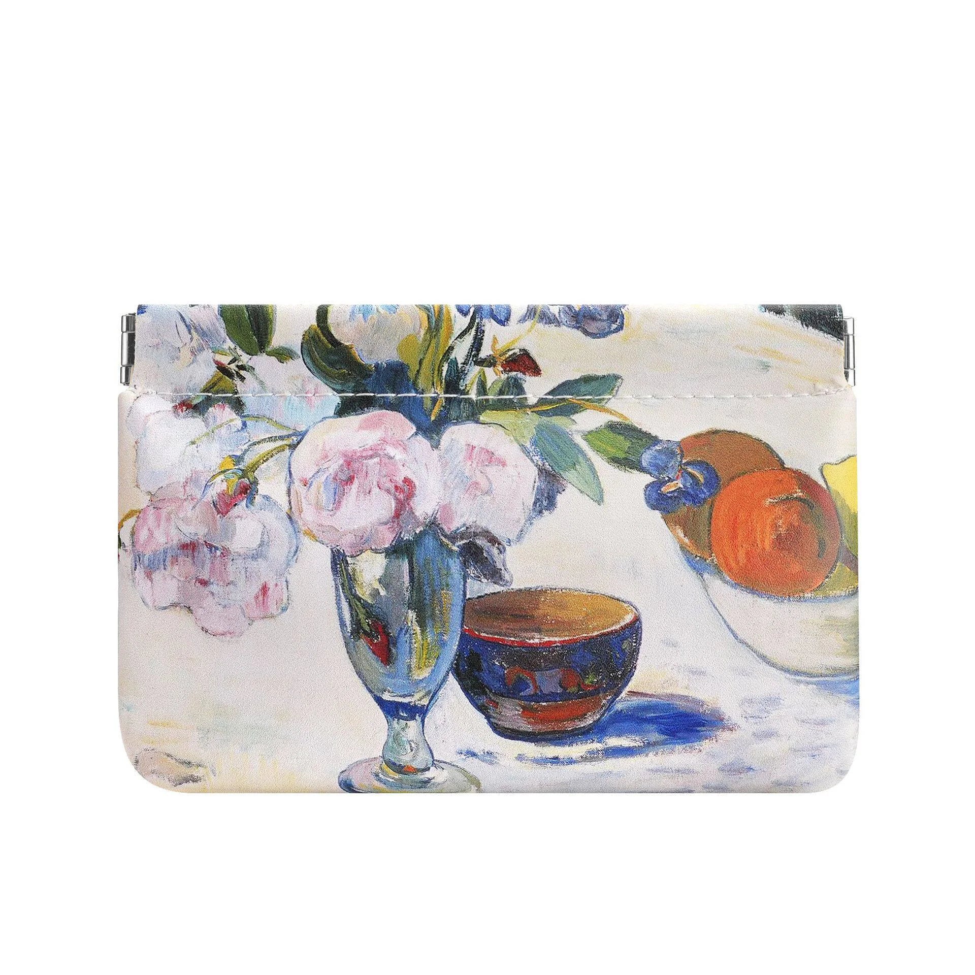 Chinese Floral Print Waterproof Auto-close Pouch, Multi-functional Portable Organizer for Cable Lipstick Coin Cosmetics