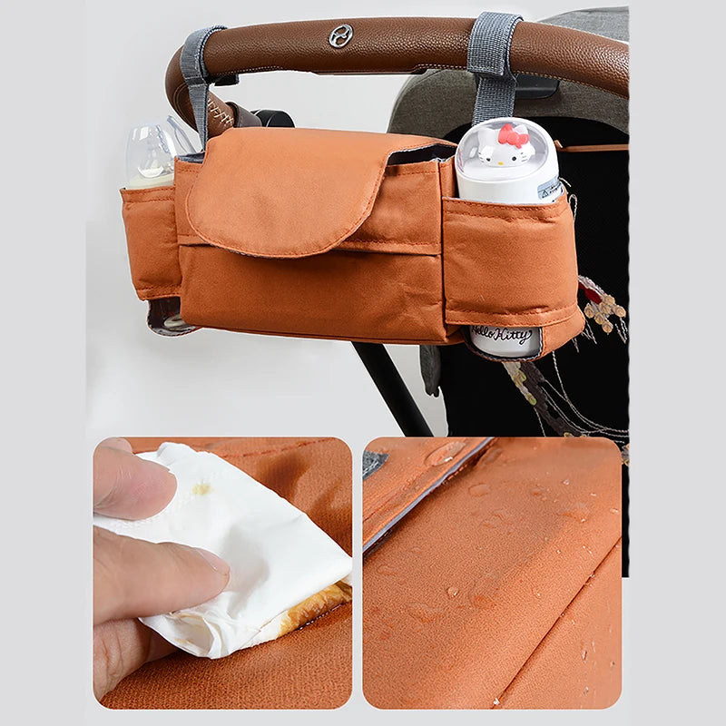 Stroller waterproof Organizer Bags  Large Capacity Travel Hanging Bag Bottle Holder Pram Diaper Bags Baby Stroller Accessories