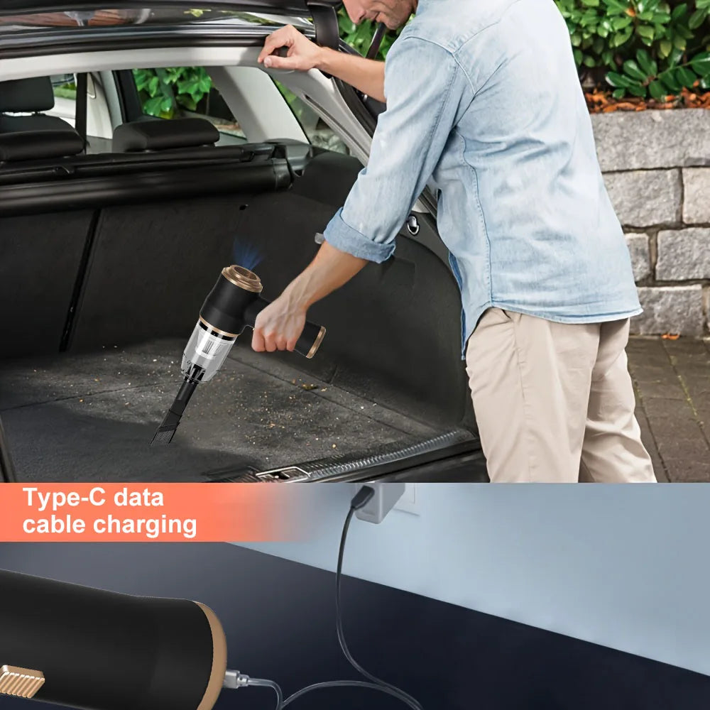 Portable Cordless Car Vacuum Cleaner, Home Appliance, Suitable for Cars, Bedrooms, Carpets, Pet Hair, High-Power Device